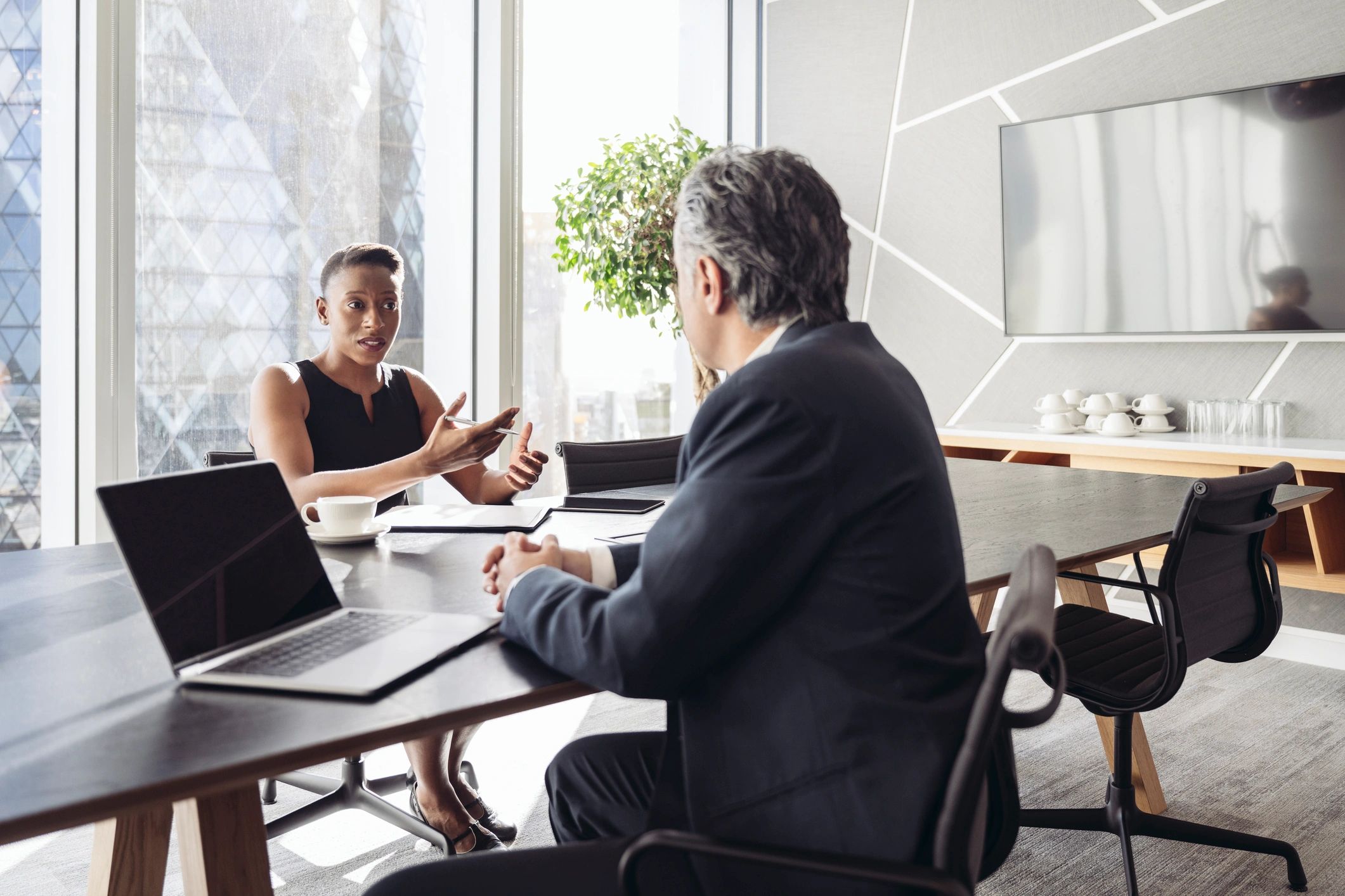 Professional client consultation portrait