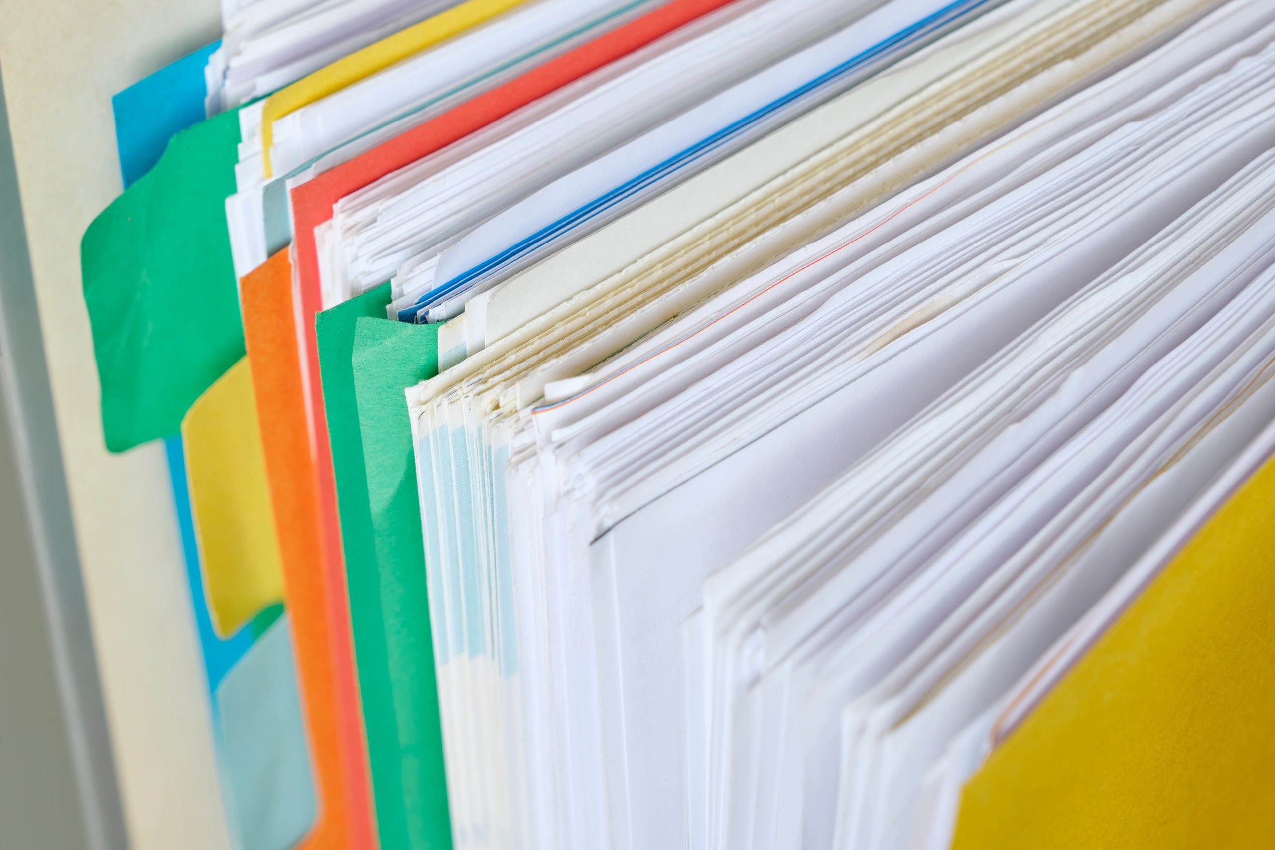 Organized tax and planning documents in a binder
